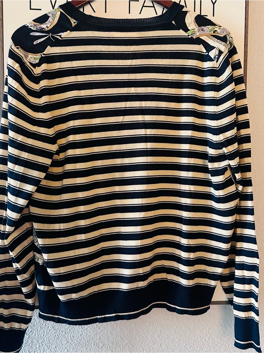 Salvatore Ferragamo Navy, Cream & Black Patterned Cardigan - Picture 8 of 8